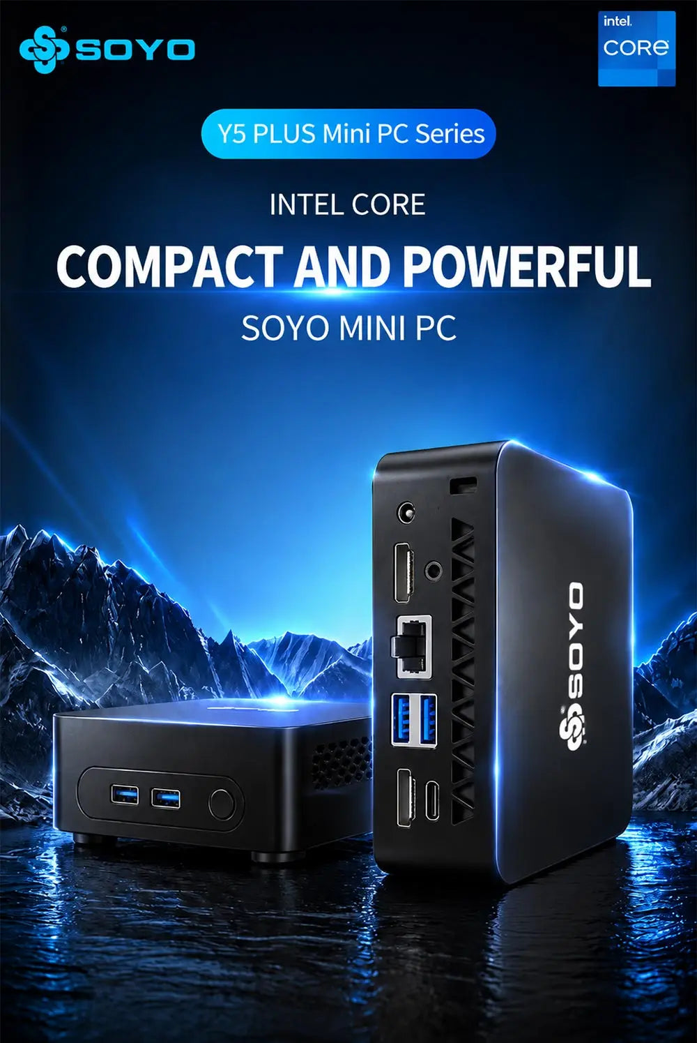 SOYO Mini PC Y5 PLUS Intel I7 4th Gen 4600U 8GB RAM 128GB ROM Windows 11 Pro WiFi BT4.2 Desktop Computer