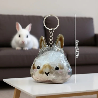 Rabbit Hair Storage Box Pendant Keychain Pet Hair Keepsake Box Pet Memorial Collection Box Bag Pendant DIY Decoration Gift