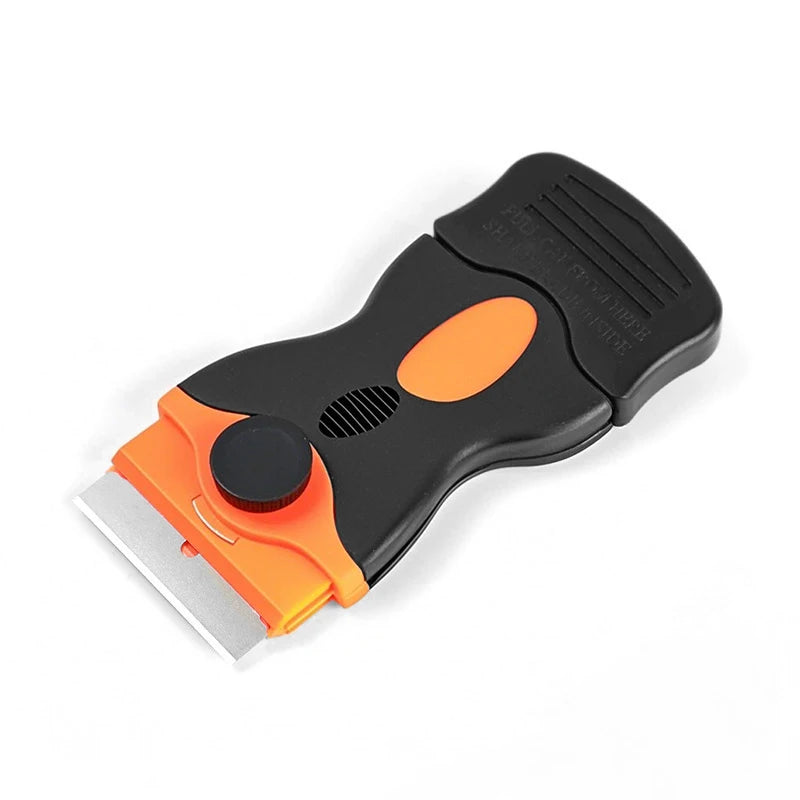 Auto Glass Cleaning Scraper Tool for Car Windows Stickers Non Scratch Scraper with Metal+Plastic Blades Oven & Hob Scraper