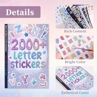 2000+Pcs Colorful Alphabet Letter Stickers for Journal Scrapbooking, DIY Craft Supplies, Fun Font Decals for Junk Journal