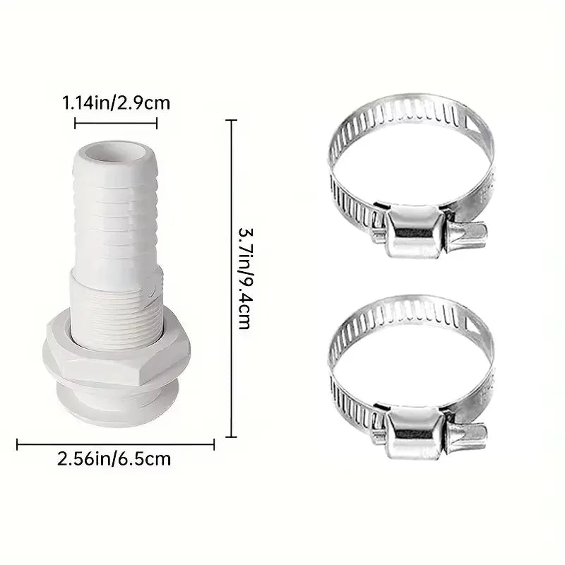 Bilge Pump Hose, 1-1/8 Inch Dia Bilge Pump Installation Kit, 6.5 FT Premium Quality Kink-free Flexible PVC Hose, 2 Stainless Ste