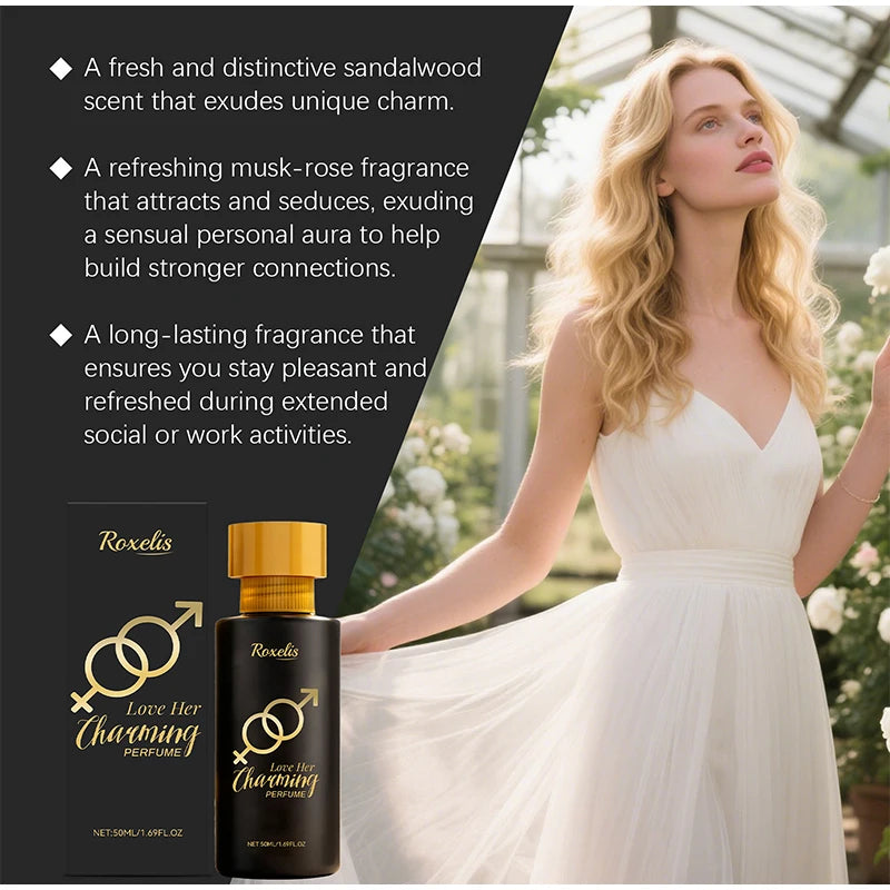 Pheromone Charming Perfume Spray of Man to Attract Woman,Seductive Sandalwood Musk Rose Fragrance Mist,Flirting Dating Scent