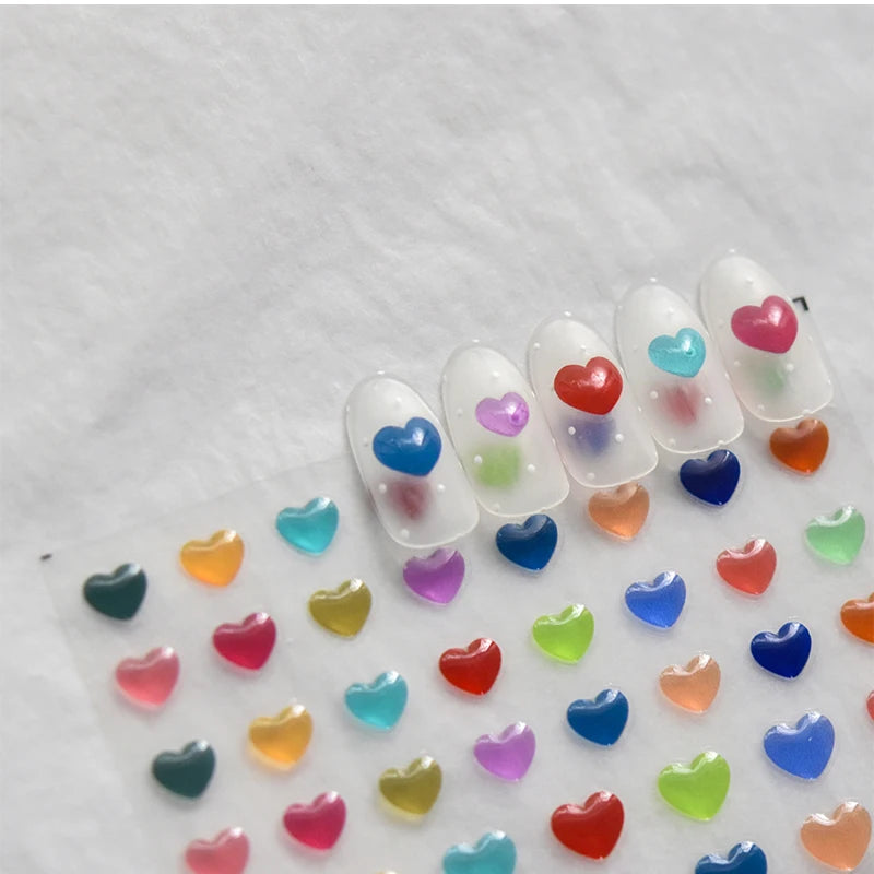 Line Flower Powder Blusher Love Heart High Quality Jelly Series Adhesive Nail Sticker Nail Art Decoration Decals Design T-2830