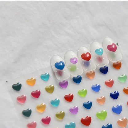 Line Flower Powder Blusher Love Heart High Quality Jelly Series Adhesive Nail Sticker Nail Art Decoration Decals Design T-2830