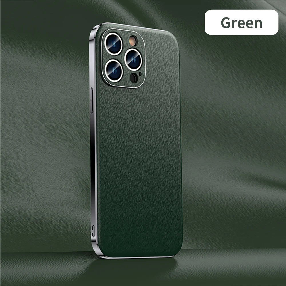 LANGSIDI Luxury Ultra Thin Shockproof Leather Case For iPhone 17 16 Pro Max 15 Plus 14 13 12 11 Air Lens Protective Cover
