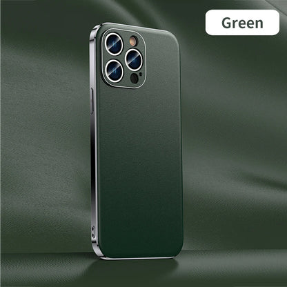 LANGSIDI Luxury Ultra Thin Shockproof Leather Case For iPhone 17 16 Pro Max 15 Plus 14 13 12 11 Air Lens Protective Cover
