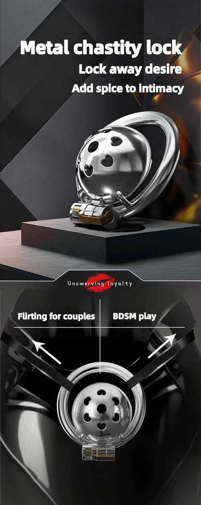Male Super Mini Stainless Steel Chastity Cage Breathable Hole Lock Cock Ring BDSM Bondage Sissy Gay Adult Toy 18+