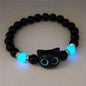 1Pcs Matching Bracelets for Couples Luminous Cute Cat Friendship Bracelete Black White Cat Head Bangles Glow In The Dark Gift