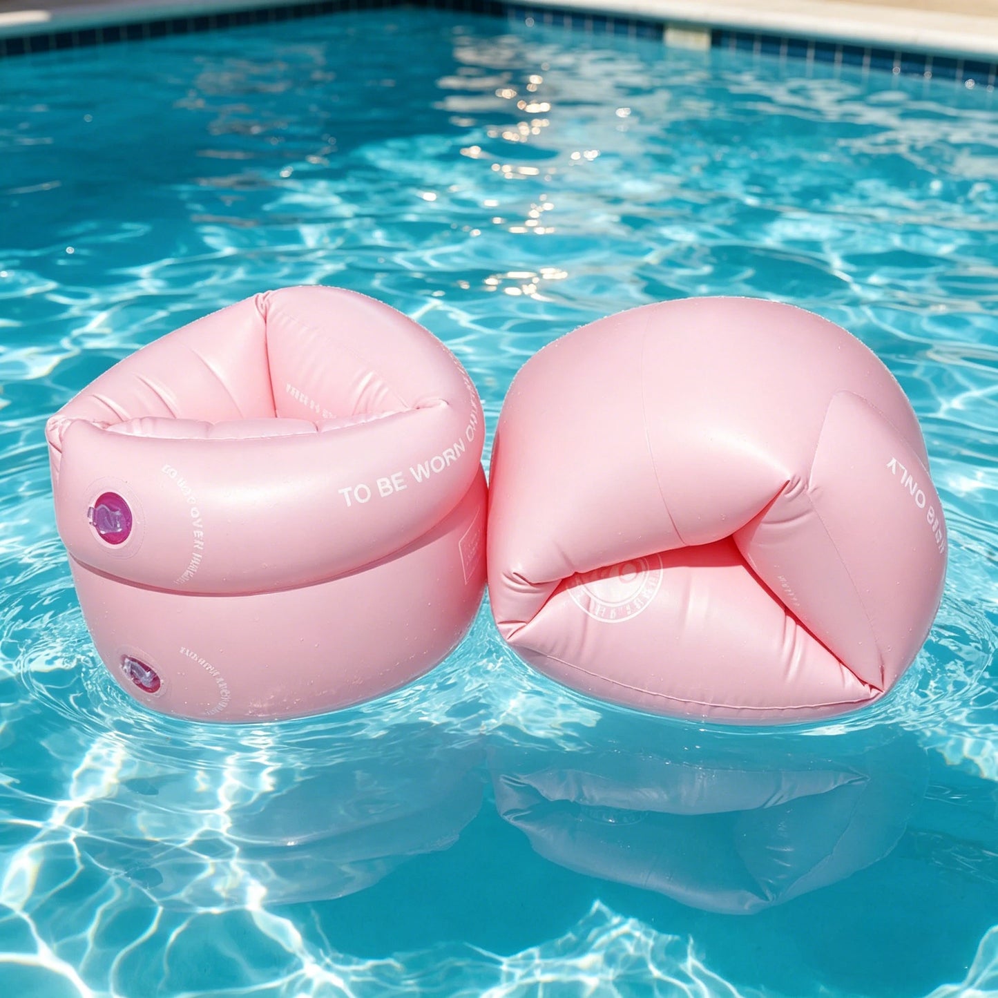 2pc New Macaron Color Inflatable Arm Float Bands For All Age Swimming Arm Rings，PVC Water Floating Sleeves, Summer Swimming Trai