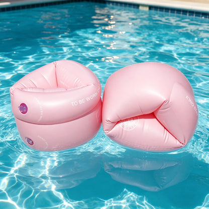 2pc New Macaron Color Inflatable Arm Float Bands For All Age Swimming Arm Rings，PVC Water Floating Sleeves, Summer Swimming Trai