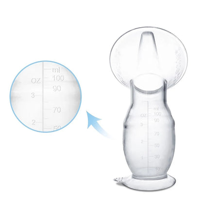 Manual Breast Pump with Scale&Diversion Trench, Soft Silicone Breastfeeding Pump, Milk Saver,Safe and Night Quiet Pumping