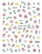 3d Nail Art Decals Elegant White RoyalBlue Roses Flowers Adhesive Sliders Nail Stickers Decoration For Nail Manicure