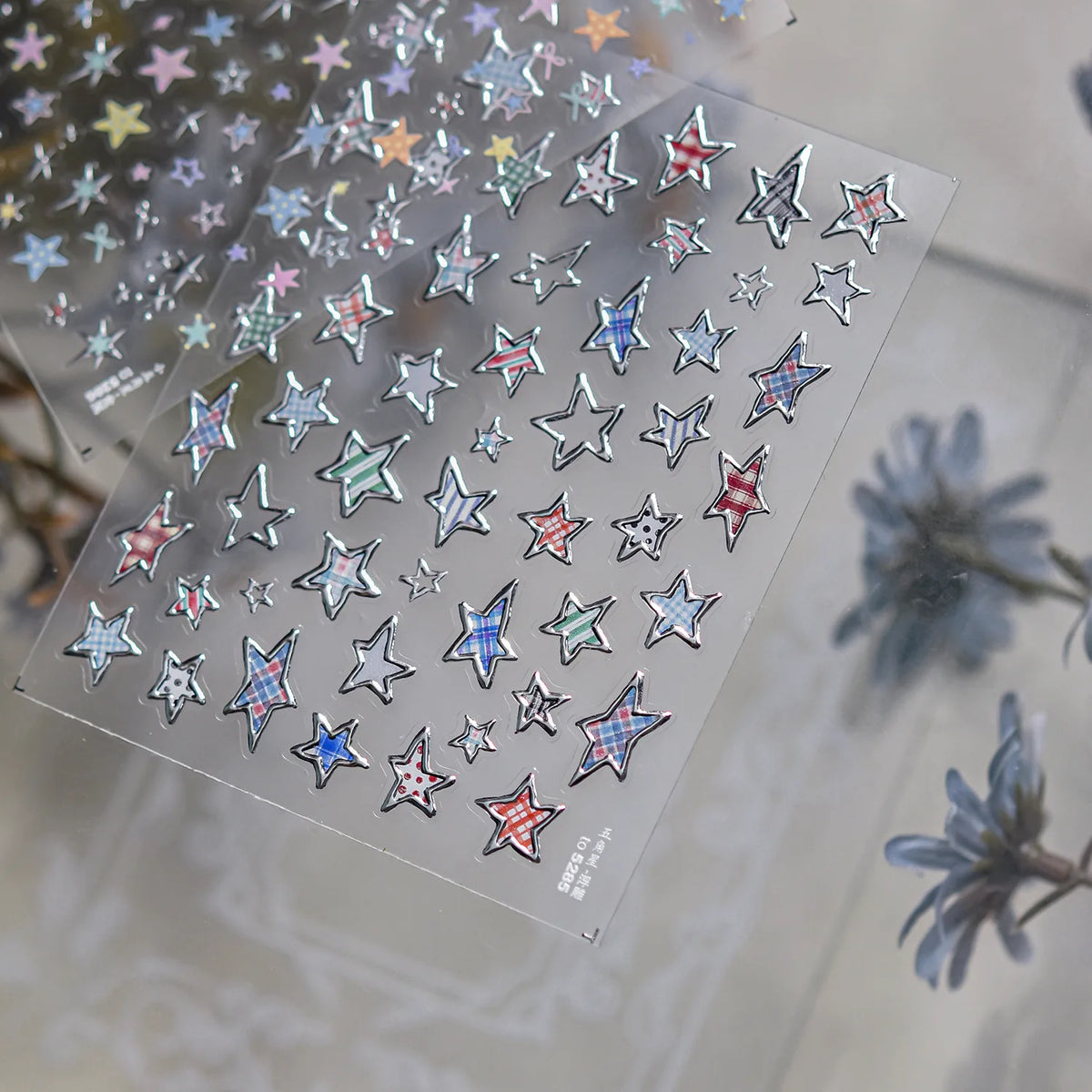 Metal Star Nail Stickers Exquisite 5D Bronzing Silver Five-pointed Star Mini Nail Art Stickers DIY Self Adhesive Manicure Decals