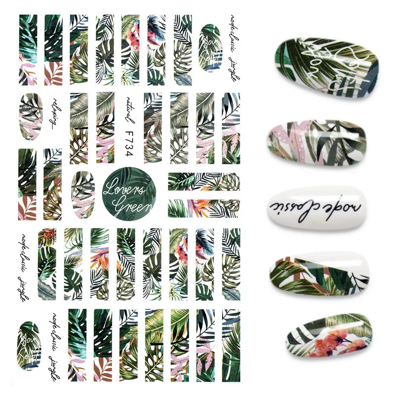 Black and White Love Flowers Line Art 3D Stickers Nail Decals Nail Art Accessories Butterfly Rose Nail Stickers Nail Sliders