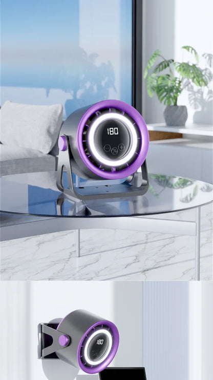 TINSOL 1800mAH Portable Electric Fan with Ambient Light Turbo Mute Electric Fan Desktop Wall Mount Ceiling Air Cooler