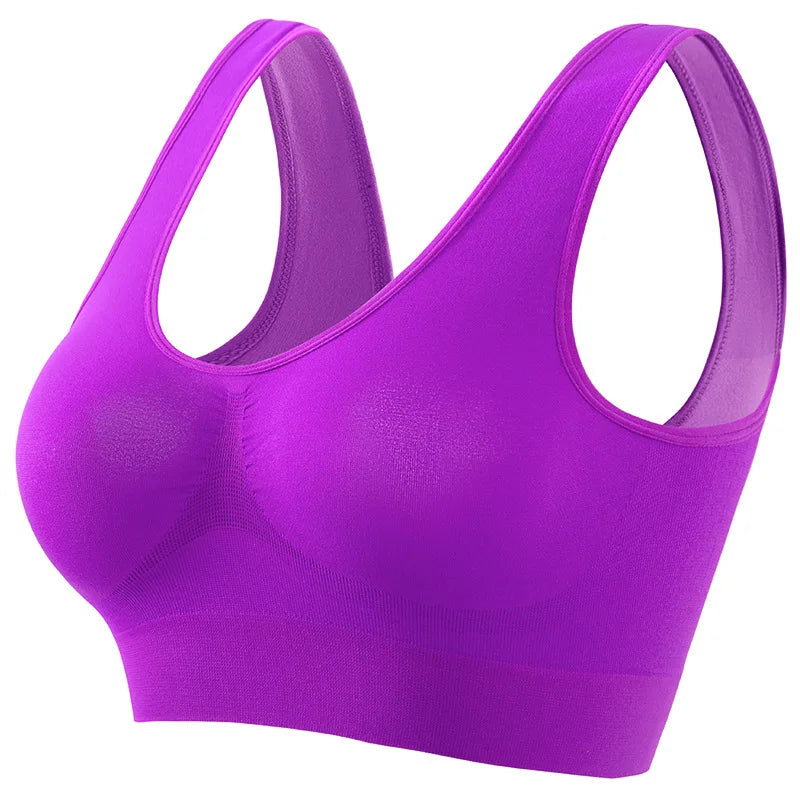 Women's Seamless Push-Up Bra Sports Bralette Non-wire Crop Top Solid Sexy Lingerie No-Pads Breathable Plus Size Tank Bra S-5XL
