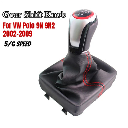 New Gear Shift Knob for VW Polo 9N 9N2 2002 2003 2004 2005 2006 2007 2008 2009 with Lever Shifter PU Leather Gaitor Boot Cover