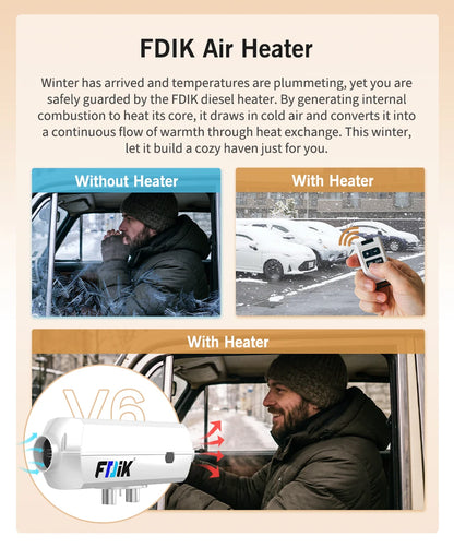 FDIK 2000W 12V Diesel Heater Parking Heater With Aluminum Shell For Car And RV