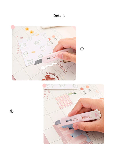 Mr.Paper Mini Portable Cat's Paw Tool Knife Cute Creative Exquisite Handbook Decoration Paper Cutting Stationery Supplies