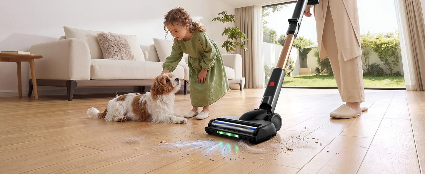 BUTURE S20 Cordless Vacuum Cleaner, 75KPa 650W Powerful Suction, 90 Min Runtime, Freestanding Charging Dock, Removable Battery, Smart Display Stick Vacuum for Pet Hair, Carpets and Hard Floors