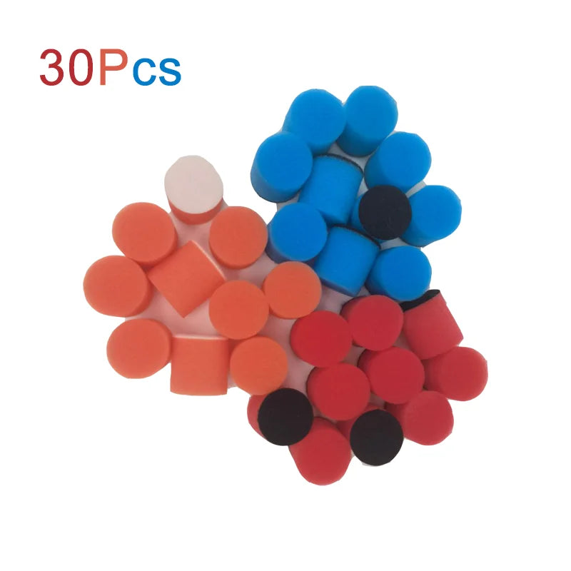 1 Inch Mini Sponge Buffing Polishing Pad Kit 30 Pcs Various Colors for Automotive Hub Polisher Attachment Detailing Sealing Wax
