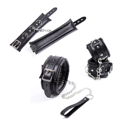 Thierry 3Pcs Soft Bondage Restraints Handcuffs Collar Wrist Ankle Cuffs for Fetish Erotic BDSM Adult Games Couple Sex Product