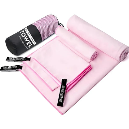 3PCS Quick Dry Beach Towel, Microfiber Travel Towel 3 Size in 1 Pack,Fast Drying Towel Set for Camping, Beach, Gym, Sports, Yoga