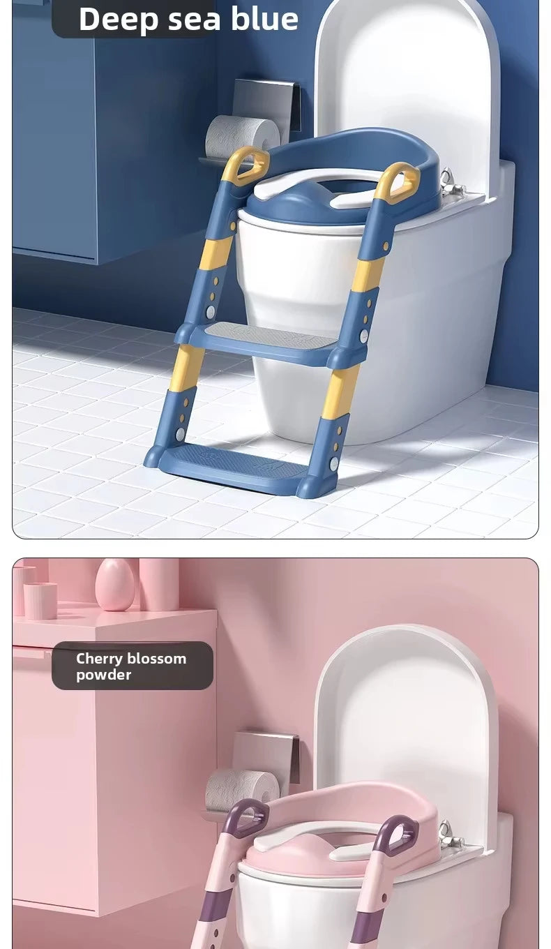 New Children's Toilet Stepped Baby Boys and Girls Toilet Training Foldable Foot Stool Toilet Seat Ring Stepped Assisted Tool