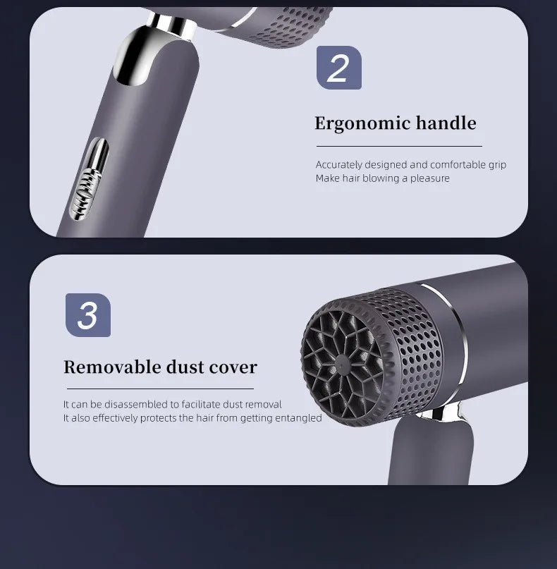 2300W Hair Salon Hair Dryer High Power Strong Wind Speed Dry Blue Light Ion Silent Home Hairdresser Special New Product