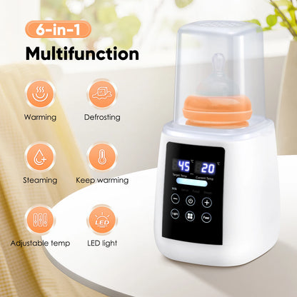 6in1 Fast Electric Baby Bottle Warmer Heater Sterilizer For Breast Milk Digital Timer Temperature Control Automatic Shutoff 220V