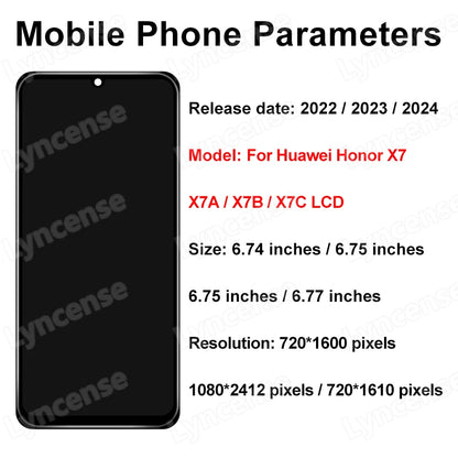 OEM LCD For Huawei Honor X7 LCD CMA-LX2 Touch Screen Digitizer For Honor X7A Display X7B LCD CLK-LX1 RKY-LX1 Assembly Honor X7c