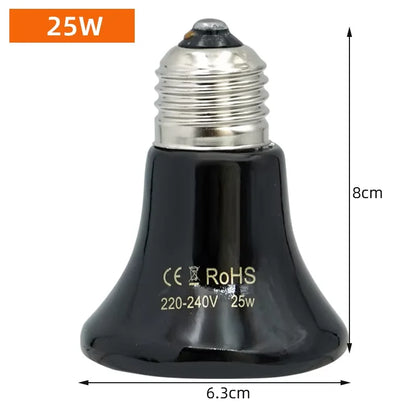 25/50/75/100W E27 Pet Heating Lamp 110V 220V Infrared Ceramic Emitter Heat Light Bulb Pet Brooder Chickens Reptile Lamp 1PC