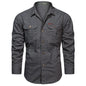 2024 Spring Cotton Cargo Shirt for Men Long Sleeve Multi-Pocket Shirts Outdoor Casual Colthing High Quality Militar Overshirt
