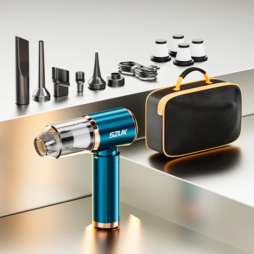 SZUK Portable Car Vacuum Cleaner 165000Pa Powerful Wireless Vacuum Cleaner Strong Suction Handheld Mini Vacuum Cleaner for Car
