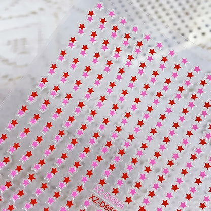 8Pcs/Set 3D Mix Colors Y2K Stars Nails Stickers 8*10cm Five-pointed Star Nail Decals Self-Adhesive Starlight DIY Nail Supplies 1
