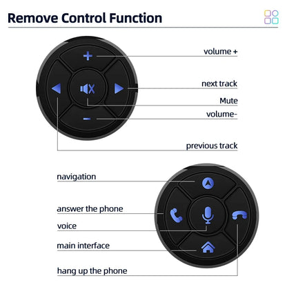 Junsun Universal Car Wireless Steering Wheel Control Button for for Android Autoradio 8 Key Functions Cup Shape With LED Light