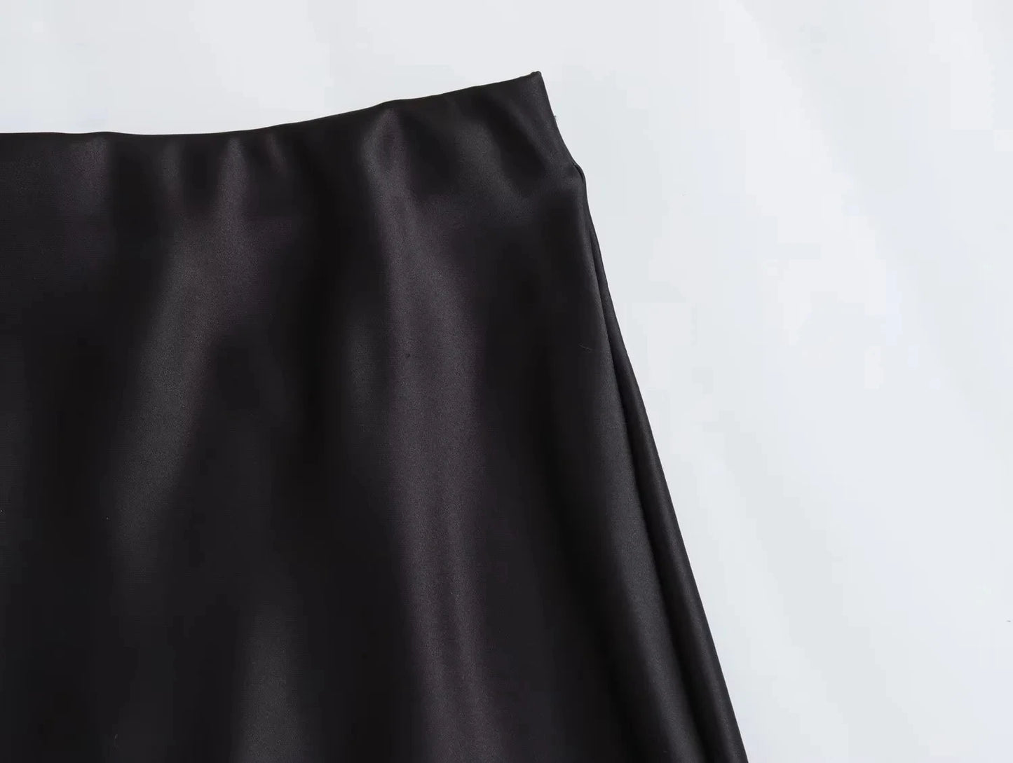 KONDALA Vintage Satin Solid Long Skirts Women High Waist Elastic Silky Skirts Fashion 2025 Spring Elegant Straight Skirts