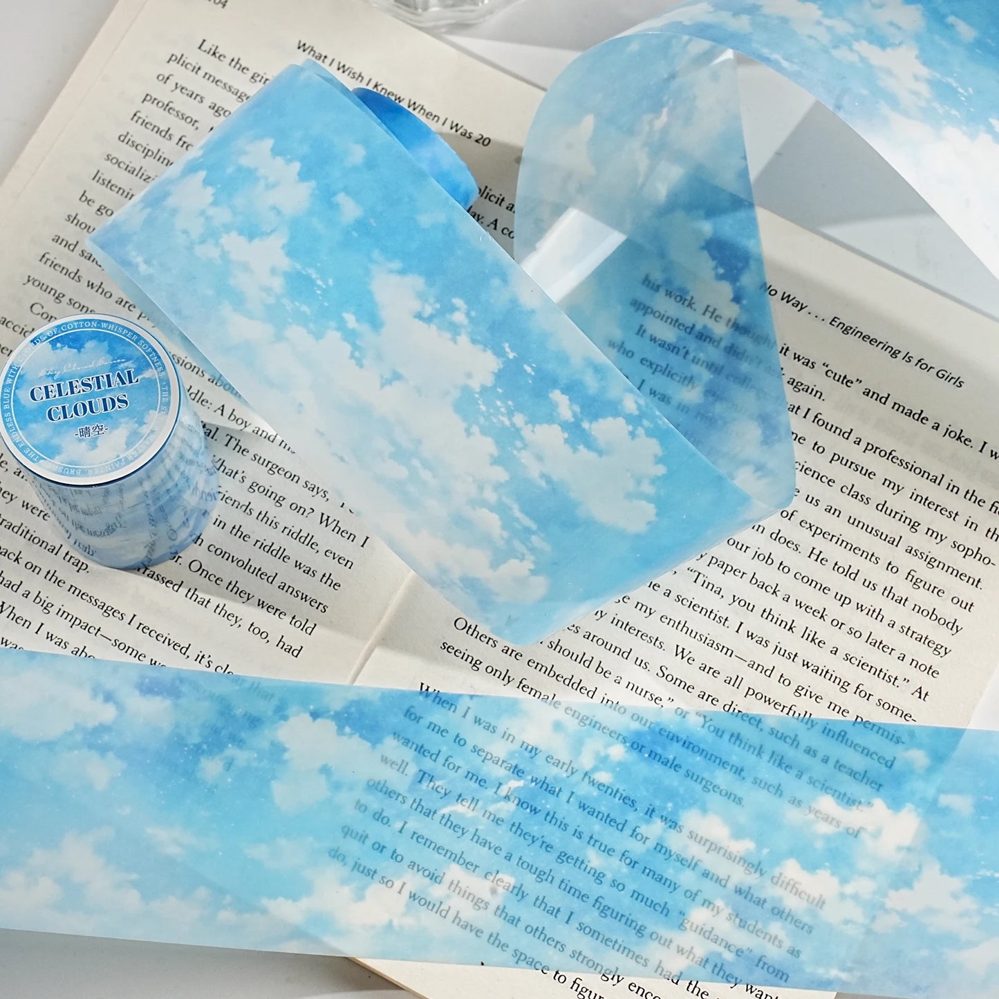 60mm X 2m Colorful Clouds Washi Tape for DIY Scrapbooking Planner Diary Aesthetic Masking Tape Stationery Office Supplies