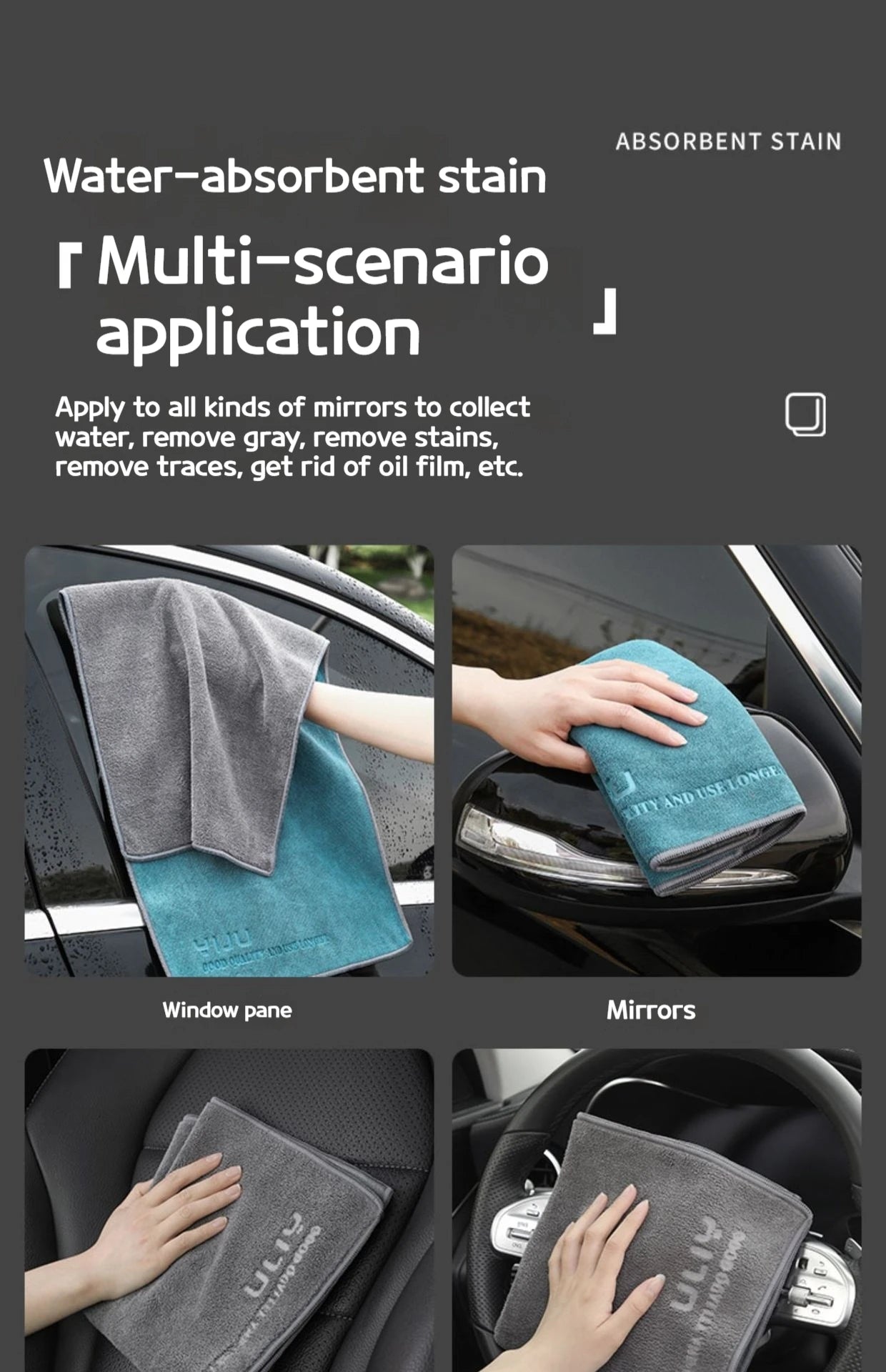45X45cm Microfiber Car Washing Towel Lint-Free Car Cleaning Towels Supplies Ultra-Soft Drying Cloth Car Detailing Washing Tools