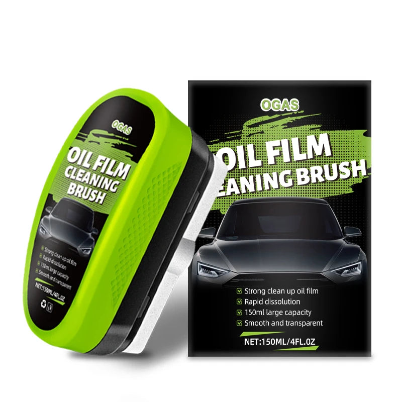 OGAS Automotive Car Glass Oil Film Cleaning Brush,150ml Glass Oil Film Remover for Car Window,Windshield Brush For Car Care