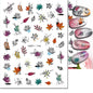 3d Nail Art Decals Elegant White RoyalBlue Roses Flowers Adhesive Sliders Nail Stickers Decoration For Nail Manicure