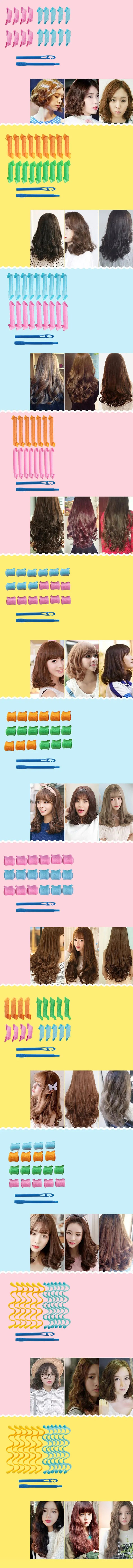Heatless Hair Curles 10/12/18pcs No Heat Hair Rollers Volume Curles Women Hair Curlers Soft Flexirods Rolller Curling Hairs Tool