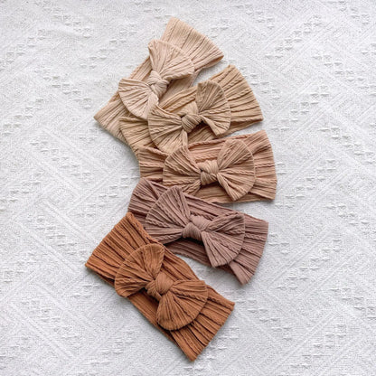 5 Cute Bow Baby Headbands Soft Elastic Hairbands for Girls Newborn Infant Head Scarves Baby Hair Accessories