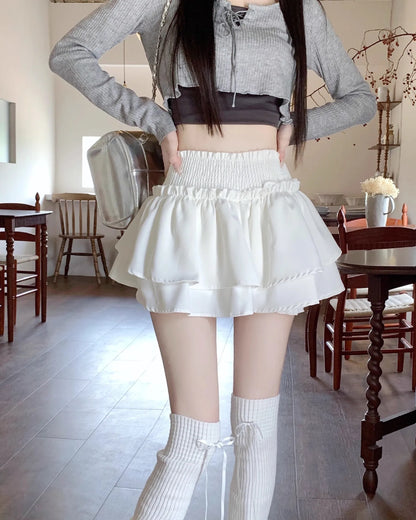 Women‘s High Waist Ballet Cake Skirt 2026 Spring Summer Slimming Short A Line Fluffy Mini Pants Style