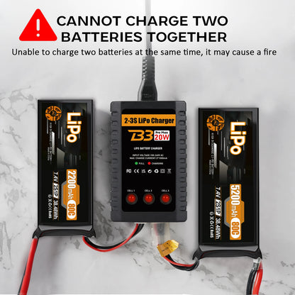 Lipo Charger for 2-3S Lipo Battery (7.4V-11.1V) 20W RC Charger LiPo Charger Airsoft Balancer for RC Cars Airsoft Guns RC Boats