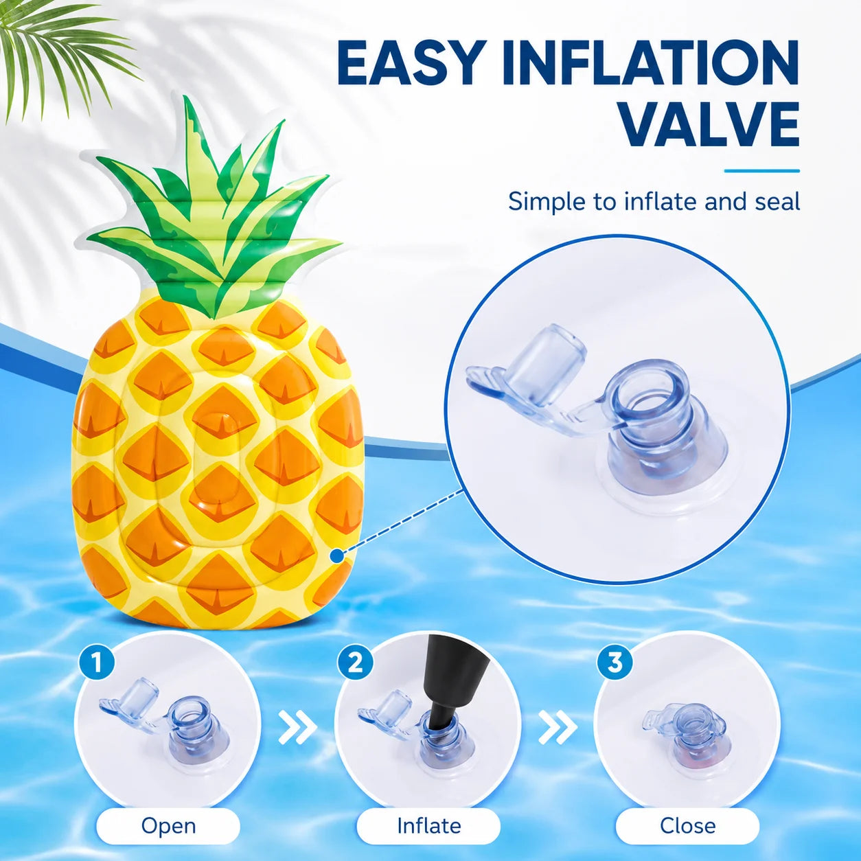 INTEX Pineapple Inflatable Pool Float 216 x 124 cm Large Tropical Swimming Pool Lounger for Summer Water Fun