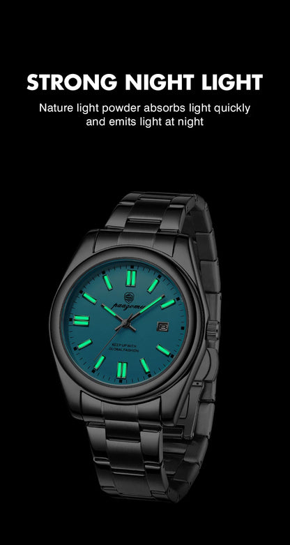 2026 PAAZOMU Fashion Men Stainless Steel Watch Luxury Calendar Quartz Wrist Watch Business Watches Man Clock relogio masculino