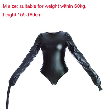 BDSM Leather Arm Binder Restraint Bodysuit Sexy Lingerie Fetish Bondage Straitjacket Slave Cosplay Binding Belts Couple Sex Toys