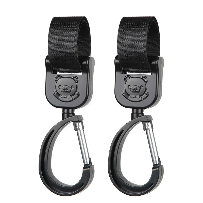 Universal Outdoor Stroller Accessories Baby Pram Hooks Rotate Hanging Bag 360 Degree Cart Organizer Storage Bag Hanger