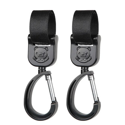 Universal Outdoor Stroller Accessories Baby Pram Hooks Rotate Hanging Bag 360 Degree Cart Organizer Storage Bag Hanger